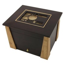 Large 200 Cubic Inch Wood Craftsman Memory Chest Cremation Urn - Geometric - £382.30 GBP