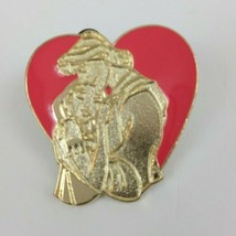 2002 Disney Cast Lanyard Exclusive Ariel &amp; Prince Eric On Pink Heart Trading Pin - $4.37