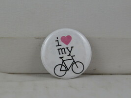 Hipster Pin - I Heart my Bike - Celluloid PIn  - $15.00