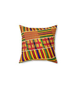 African Map Kente #1 Print Spun Polyester 14 by 14&quot; Square Pillow - $36.00 CAD