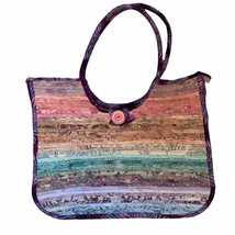 Multicolor Woven Fabric Square Dual Handle Tote/Shoulder Bag NWOT - £29.25 GBP