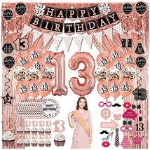 13Th Birthday Decorations For Girls - (76Pack) Rose Party Banner, Penn - £36.19 GBP