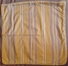 Pottery Barn Pillow Sham Striped 100% Cotton Gold Brown Multi Stripes 19&quot;x 19&quot; - £31.90 GBP