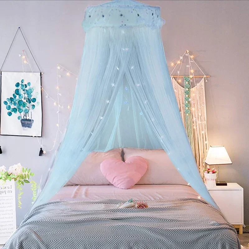 Dome Hanging Mosquito Net Bed Canopy for Girls Bedroom Princess Baby Crib Canopy - £27.59 GBP
