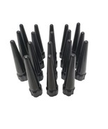 18Pc 4.5&quot; TALL BLACK 1/2-20 SOLID STEEL SPLINE SPIKE LUG NUT FIT JEEP DODGE - $18.66