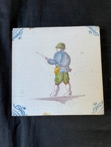 antique Dutch Delft polychrome tile Hunter.  mid 17th century - £101.23 GBP