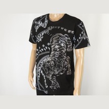 Mens PLATINI Sports Shirt With Rhine Stones Lion Chain STT8022 Black Lion image 4