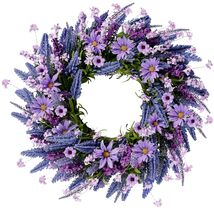 Durable 22'' Artificial Lavender Wreath – Perfect for Entrances &amp; Festiv... - $62.32