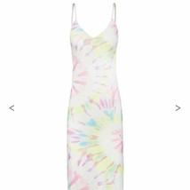 AFRM Revolve Amina Mesh Knit Blanc Spiral Tie Dye Midi Slip Dress Size 1X - £50.23 GBP