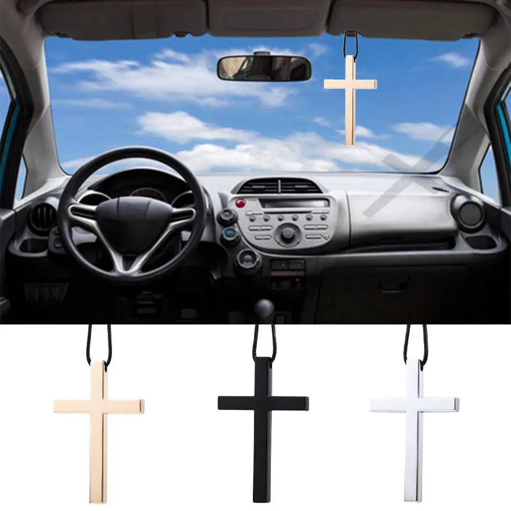 1 PCS Simple Car Pendant Fashion Metal Cross Hanging Pendant Creative Jesus - £10.17 GBP+