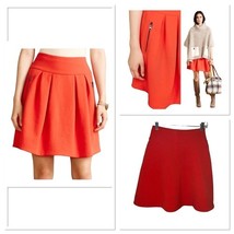 MAEVE BY ANTHROPOLOGIE RED SKATER FULL SKIRT MINI ZIPPERED POCKETS WOMEN... - $213.08 MXN