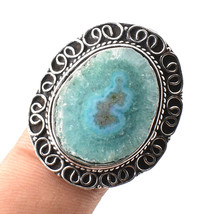 Green Solar Quartz Vintage Style Gemstone Handmade Ring Jewelry 7.25&#39;&#39; SA 1992 - $6.49