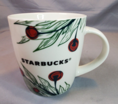Starbucks Mug Holly Berry Christmas Coffee Cup 12 oz 2020 Holiday Ceramic - £9.45 GBP