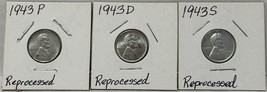 1943PDS Lincoln Steel Wheat Cent Penny Set + Bonus {Reprocessed} Free S&amp;H - £11.72 GBP