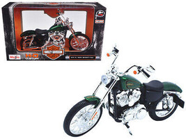 2013 Harley Davidson XL 1200V Seventy Two Green Motorcycle Model 1/12 Maisto - £24.38 GBP