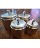 Mirro Aluminum Copper Tone 8 Pc Canister Set with Wood Handles on Lids - £31.28 GBP