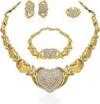 Gold Jewelry Set 18K Gold Accessories for Women Jewelry Set Wedding Bridal Fashi - £41.89 GBP