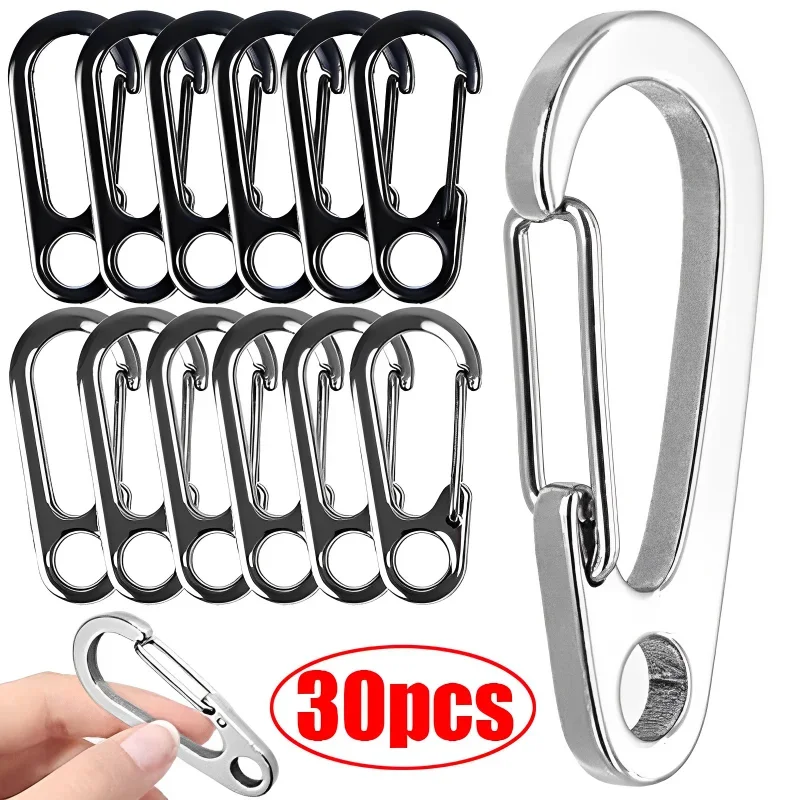 10/20/30Pcs D Carabiner D-Ring Key Chain Spring Clips Mini Aluminium Alloy Hang - £8.66 GBP+