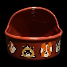 Dog Cat Bowl Food Water Ceramic Puppy Kitty Dish Treats Red Container SU... - $23.76