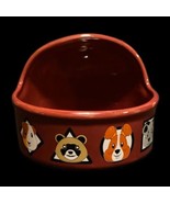 Dog Cat Bowl Food Water Ceramic Puppy Kitty Dish Treats Red Container SU... - £18.64 GBP