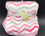 Okie Dokie Chevron Baby Blanket Ultra Plush Pink Gray Zig Zag - £54.84 GBP