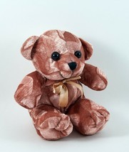 Fukei Industrial Plush Bear Two Tone Teddy With Golden Bow Tie - $6.99