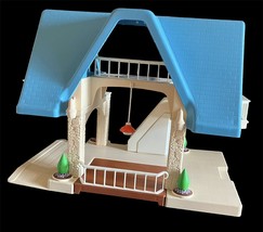 Little Tikes Dollhouse Blue Roof Vintage Mid Century Modern Open Air 1989 - $69.29