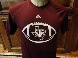 Maroon Adidas Texas A&M Aggies Football NCAA Polyester T-shirt Youth L Excellent - $19.75