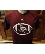 Maroon Adidas Texas A&amp;M Aggies Football NCAA Polyester T-shirt Youth L E... - £15.46 GBP