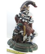 Rare, antique Cast Iron Doorstop - Hand-painted Mr. Punch figure +Toby t... - £47.56 GBP