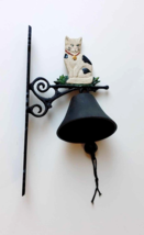 Vintage Cast Iron Cat Bell Wall Mount Dinner Bell Country Farmhouse Metalware - $26.68