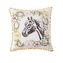The Pioneer Woman Horse Cameo Decorative Throw Pillow, 16&quot; x 16&quot; - £38.78 GBP