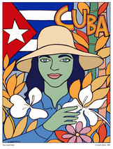 11x14&quot;Decoration CANVAS.Interior room art.Colorful Cuban woman.6378 - £23.60 GBP