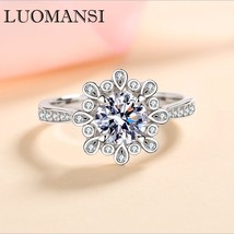 Moissanite lotus ring gra certificate s925 sterling silver woman jewelry party birthday thumb200