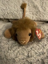 RARE Retired Roary the Lion TY Beanie Baby 1996 Original With Errors - £157.32 GBP