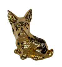 Scottish Terrier Planter Waranted 22K Gold Ceramic 5.5&quot; x 4.5&quot; Mid-Century VTG - £17.23 GBP