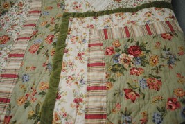 Rachel Ashwell Vintage Floral Quilt Twin Size Roses Flowers Embroidery - £198.58 GBP