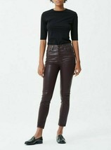Citizens of Humanity Olivia High-Rise Slim Ankle Leatherette inRaisin $2... - $89.99