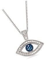 0.10 ct. t.w. Blue and White Diamond Evil Eye in - £376.22 GBP