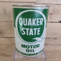 VTG Quaker State Motor Oil Can Empty Metal 1 Qt SAE 30 Opened #1 - $14.80