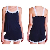 Joe Fresh Lace Tank X Large 14 16 Jf Midnight Blue Soft Viscose Pretty Navy Nwt - £20.72 GBP