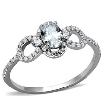 6x4mm Oval Cut Simulated Diamond Halo 925 Sterling Silver Engagement Ring Sz 6-8 - £66.28 GBP