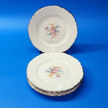 Vintage Cunningham &amp; Pickett Homer Laughlin WAYSIDE 7¼” Snack Plate - Set Of 5 - £27.95 GBP