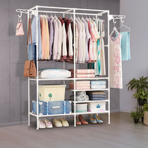 Clothes Rack Heavy Duty Wardrobe Hanger Garment Storage Stand Closet Organizer - £52.58 GBP