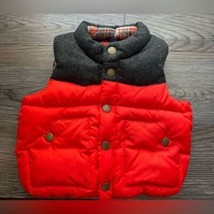 Red and Gray Quilted Puffer Winter Outerwear Vest Baby Gap 6-12 Months - $15.00