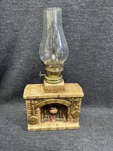 Antique￼ Miniature Oil Lamp Figure - Unique Fireplace Shape - Enesco Tag - 8.5” - £7.00 GBP