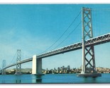 Oakland Bay Bridge Night View San Francisco California UNP Chrome Postca... - $2.92