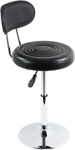 FURWOO Black PU Leather Swivel Salon Chair Mini Barber Shop Stool with B... - $58.79