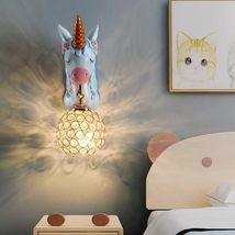interoknack Creative Unicorn Wall Lamp, Cute Resin Crystal LED Decor Lig... - $4,602.68 MXN