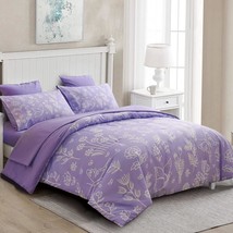 Bedding Set 7 Piece Comforter &amp; Sheet Set,Plant Floral Butterfly Comforter Set-S - £38.31 GBP